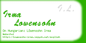 irma lowensohn business card